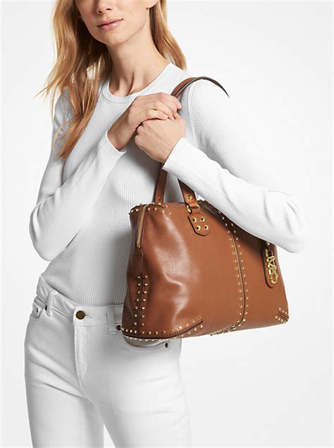 michael michael kors astor large leather shoulder tote|Michael Kors astor shoulder bag.